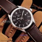 Perfect Replica IWC Ingenieur Arabic Markers Coffee Leather Strap 42mm Watch